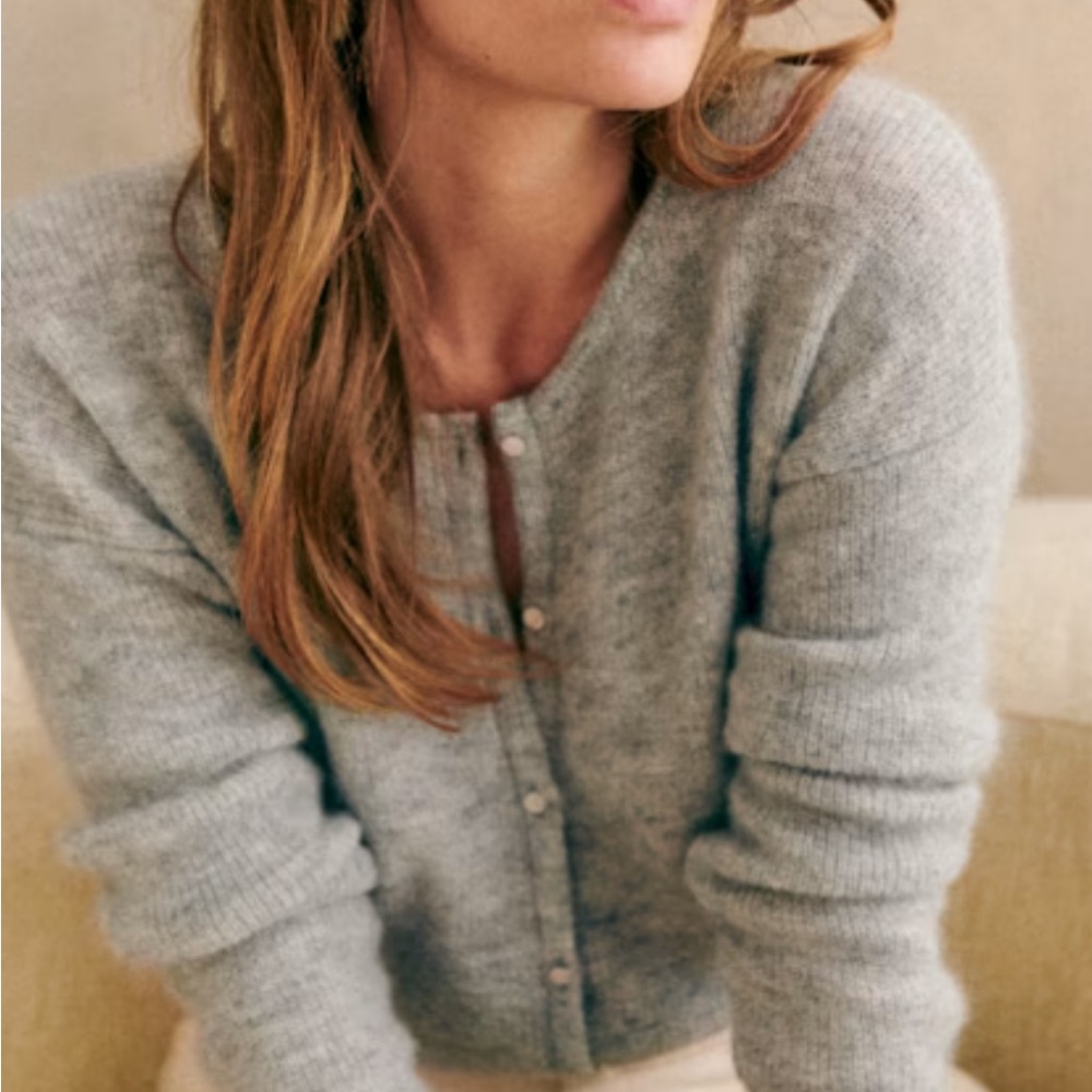 Sezane Gray Gaspard Cardigan Sweater